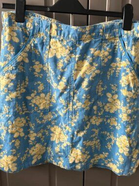 Next blue and yellow floral short skirt